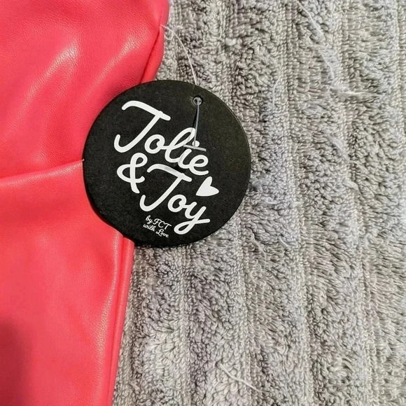 Women's Pink Vegan Leather Corset-like‎ Cropped Spaghetti Straps Top Sz. L NWT - Picture 7 of 8